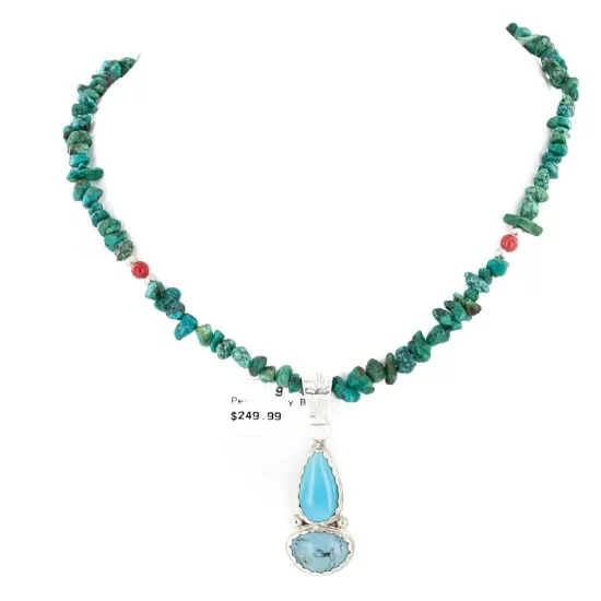 .925 Sterling Silver Handmade Certified Authentic Navajo Natural Turquoise Coral Native American Necklace 24411-3-16075-2 .925 Sterling Silver Handmade Certified Authentic Navajo Natural Turquoise Coral Native American Necklace 24411-3-16075-2