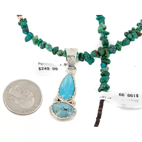 .925 Sterling Silver Handmade Certified Authentic Navajo Natural Turquoise Coral Native American Necklace 24411-3-16075-2 .925 Sterling Silver Handmade Certified Authentic Navajo Natural Turquoise Coral Native American Necklace 24411-3-16075-2