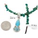 .925 Sterling Silver Handmade Certified Authentic Navajo Natural Turquoise Coral Native American Necklace 24411-3-16075-2