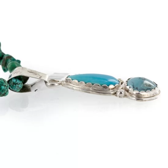 .925 Sterling Silver Handmade Certified Authentic Navajo Natural Turquoise Coral Native American Necklace 24411-3-16075-2 .925 Sterling Silver Handmade Certified Authentic Navajo Natural Turquoise Coral Native American Necklace 24411-3-16075-2