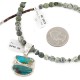 .925 Sterling Silver Handmade Certified Authentic Navajo Natural Turquoise Jasper Hematite Native American Necklace 24411-5-16076-1