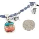 .925 Sterling Silver Handmade Certified Authentic Navajo Natural Turquoise Spiny Oyster Lapis Native American Necklace 24411-2-16047-2