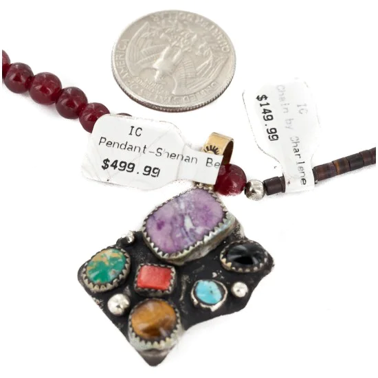 Certified Authentic 12kt Gold Filled and .925 Sterling Silver Bear Handmade Natural Turquoise and Multicolor Stones Native American Necklace 24333-3-16026-1 Certified Authentic 12kt Gold Filled and .925 Sterling Silver Bear Handmade Natural Turquoise and Multicolor Stones Native American Necklace 24333-3-16026-1