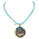 Certified Authentic 12kt Gold Filled and .925 Sterling Silver Horse Handmade Natural Turquoise Native American Necklace 24148-16030-6