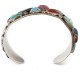 Handmade Certified Authentic Navajo .925 Sterling Silver Natural Turquoise and Multicolor Stones Native American Bracelet 12785
