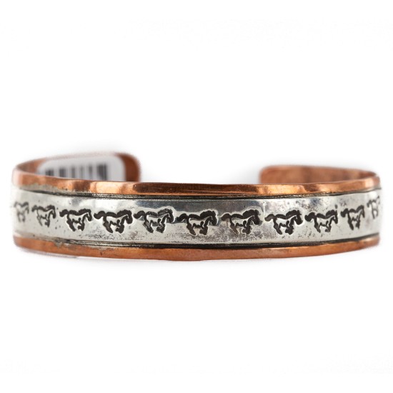 Handmade Horse Navajo Pure .925 Sterling Silver Copper Bracelet NB151113023617 Handmade Horse Navajo Pure .925 Sterling Silver Copper Bracelet NB151113023617