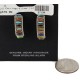 Handmade Certified Authentic Zuni .925 Sterling Silver Natural Multicolor Stud Native American Earrings 27138