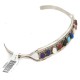 Handmade Certified Authentic Zuni .925 Sterling Silver Natural Multicolor Native American Bracelet 12666