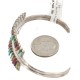Handmade Certified Authentic Zuni .925 Sterling Silver Petit Point Natural Multicolor Native American Bracelet 12672