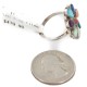 Petit Point Handmade Certified Authentic Zuni .925 Sterling Silver Natural Turquoise and Multicolor Native American Ring  16942-1