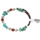 Certified Authentic Navajo Natural Turquoise Red Jasper Heishi Adjustable Wrap Native American Bracelet  12883
