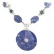Certified Authentic Navajo .925 Sterling Silver Natural Turquoise Lapis Native American Necklace 750187-1