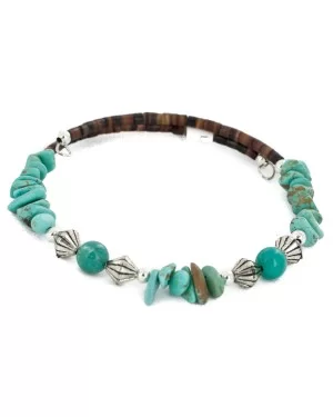 Certified Authentic Navajo Natural Turquoise Heishi Adjustable Wrap Native American Bracelet 12882 Certified Authentic Navajo Natural Turquoise Heishi Adjustable Wrap Native American Bracelet 12882