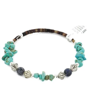 Certified Authentic Navajo Natural Turquoise Lapis Heishi Adjustable Wrap Native American Bracelet 12881 Certified Authentic Navajo Natural Turquoise Lapis Heishi Adjustable Wrap Native American Bracelet 12881