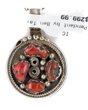 Handmade Certified Authentic Navajo .925 Sterling Silver Coral Native American Necklace 18015 Handmade Certified Authentic Navajo .925 Sterling Silver Coral Native American Necklace 18015