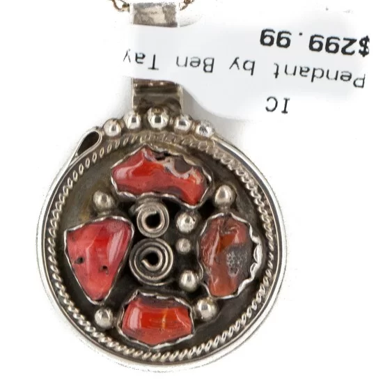 Handmade Certified Authentic Navajo .925 Sterling Silver Coral Native American Necklace 18015 Handmade Certified Authentic Navajo .925 Sterling Silver Coral Native American Necklace 18015