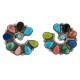 Handmade Certified Authentic Petit Point Zuni .925 Sterling Silver Natural Turquoise and Multicolor Stud Native American Earrings 27127-00 Handmade Certified Authentic Petit Point Zuni .925 Sterling Silver Natural Turquoise and Multicolor Stud Native American Earrings 27127-00