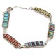 Handmade Certified Authentic Zuni .925 Sterling Silver Natural Multicolor Native American Bracelet 12684-3