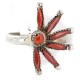 Petit Point Handmade Certified Authentic Zuni .925 Sterling Silver Coral Native American Ring  16985-2