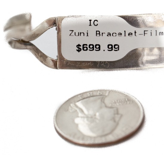 Handmade Certified Authentic Zuni .925 Sterling Silver Natural Turquoise Multicolor Native American Bracelet 12665-0 Handmade Certified Authentic Zuni .925 Sterling Silver Natural Turquoise Multicolor Native American Bracelet 12665-0