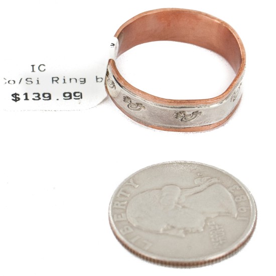 Handmade Certified Authentic Kokopelli Navajo .925 Sterling Silver Pure Copper Native American Ring  16979-26 All Products NB151119003727 16979-26 (by LomaSiiva)
