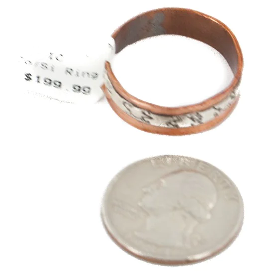 .925 Sterling Silver Pure Copper Handmade Certified Authentic Navajo Gecko Native American Ring  16979-30