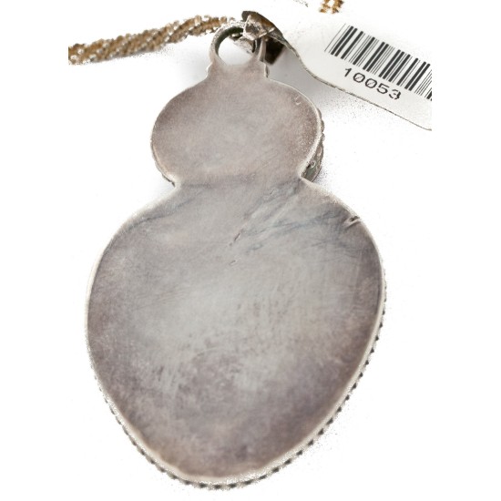 .925 Sterling Silver Handmade Certified Authentic Natural Turquoise and Purple Spiny Oyster Native American Necklace 10053-0 .925 Sterling Silver Handmade Certified Authentic Natural Turquoise and Purple Spiny Oyster Native American Necklace 10053-0