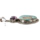 .925 Sterling Silver Handmade Certified Authentic Natural Turquoise and Purple Spiny Oyster Native American Necklace 10053-0