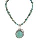 .925 Sterling Silver Handmade Certified Authentic Navajo Turquoise Native American Necklace 14987-16070