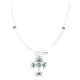 Handmade Cross Certified Authentic Zuni .925 Sterling Silver Petit Point Turquoise Quartz Native American Necklace  24367-16076-101