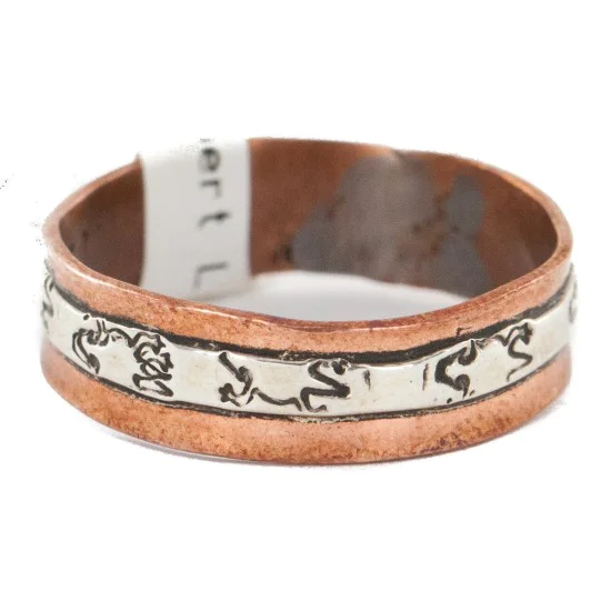 .925 Sterling Silver Pure Copper Handmade Certified Authentic Navajo Gecko Native American Ring  16979-30