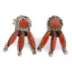 Handmade Certified Authentic Zuni .925 Sterling Silver Coral Stud Native American Earrings 27128