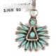 Handmade Certified Authentic Zuni .925 Sterling Silver Petit Point Natural Turquoise Native American Necklace 24294