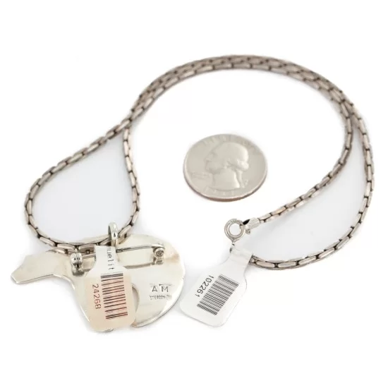 Bear Certified Authentic Navajo .925 Sterling Pin and Pendant Native American Necklace 24268-102261 Bear Certified Authentic Navajo .925 Sterling Pin and Pendant Native American Necklace 24268-102261
