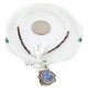 .925 Sterling Silver Handmade Certified Authentic Navajo Natural Turquoise Lapis Quartz Native American Necklace 12817-16083-2
