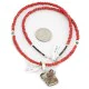 .925 Sterling Silver Handmade Certified Authentic Navajo Natural Turquoise Coral Native American Necklace 12816-16083 .925 Sterling Silver Handmade Certified Authentic Navajo Natural Turquoise Coral Native American Necklace 12816-16083