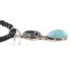 .925 Sterling Silver Handmade Certified Authentic Navajo Natural Turquoise Snowflake stone Black Onyx Native American Necklace 14124-19-16083-3