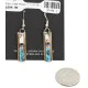 Nickel Handmade Certified Authentic Navajo Inlay Natural Turquoise Coral Native American Earrings 27184-1