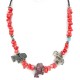 Certified Authentic Carved Horse Navajo .925 Sterling Silver Natural Turquoise Coral Jasper Native American Necklace 34061 Certified Authentic Carved Horse Navajo .925 Sterling Silver Natural Turquoise Coral Jasper Native American Necklace 34061