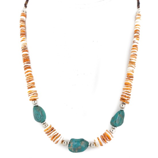 Certified Authentic Navajo .925 Sterling Silver Natural Graduated Spiny Oyster Turquoise Native American Necklace 34060 Certified Authentic Navajo .925 Sterling Silver Natural Graduated Spiny Oyster Turquoise Native American Necklace 34060