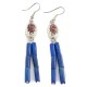 Handmade Certified Authentic Signed by .925 Sterling Silver Navajo Natural Spiny Oyster Lapis Dangle Native American Earrings 27118