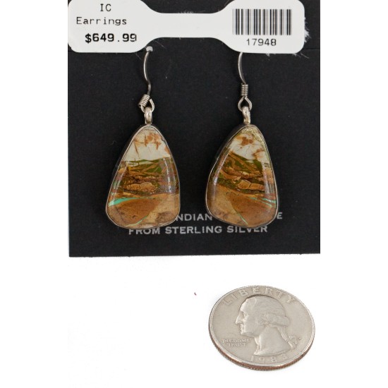 Handmade Certified Authentic Signed by Shay .925 Sterling Silver Natural Boulder Turquoise Dangle Native American Earrings 17948 Handmade Certified Authentic Signed by Shay .925 Sterling Silver Natural Boulder Turquoise Dangle Native American Earrings 17948
