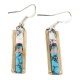 Nickel Handmade Certified Authentic Navajo Inlay Natural Turquoise Coral Native American Earrings 27184-1