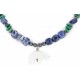 Certified Authentic Carved Bear Navajo .925 Sterling Silver Natural Turquoise Lapis Bone Native American Necklace 15997-8