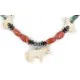 Horse Certified Authentic Navajo .925 Sterling Silver Natural Turquoise Coral Bone Hematite Native American Necklace 16038-2
