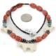 Horse Certified Authentic Navajo .925 Sterling Silver Natural Turquoise Coral Bone Hematite Native American Necklace 16038-2