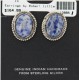 Certified Authentic .925 Sterling Silver Handmade Navajo Natural Lapis Stud Native American Earrings 12886-1