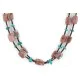 Certified Authentic 2 Strand Navajo .925 Sterling Silver Natural Turquoise Pink Charoite Native American Necklace 25283-2