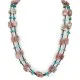 Certified Authentic 2 Strand Navajo .925 Sterling Silver Natural Turquoise Pink Charoite Native American Necklace 25283-2