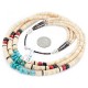 Certified Authentic 3 Strand Navajo .925 Sterling Silver Natural Turquoise Coral Graduated Melon Shell Native American Necklace 16086-2
